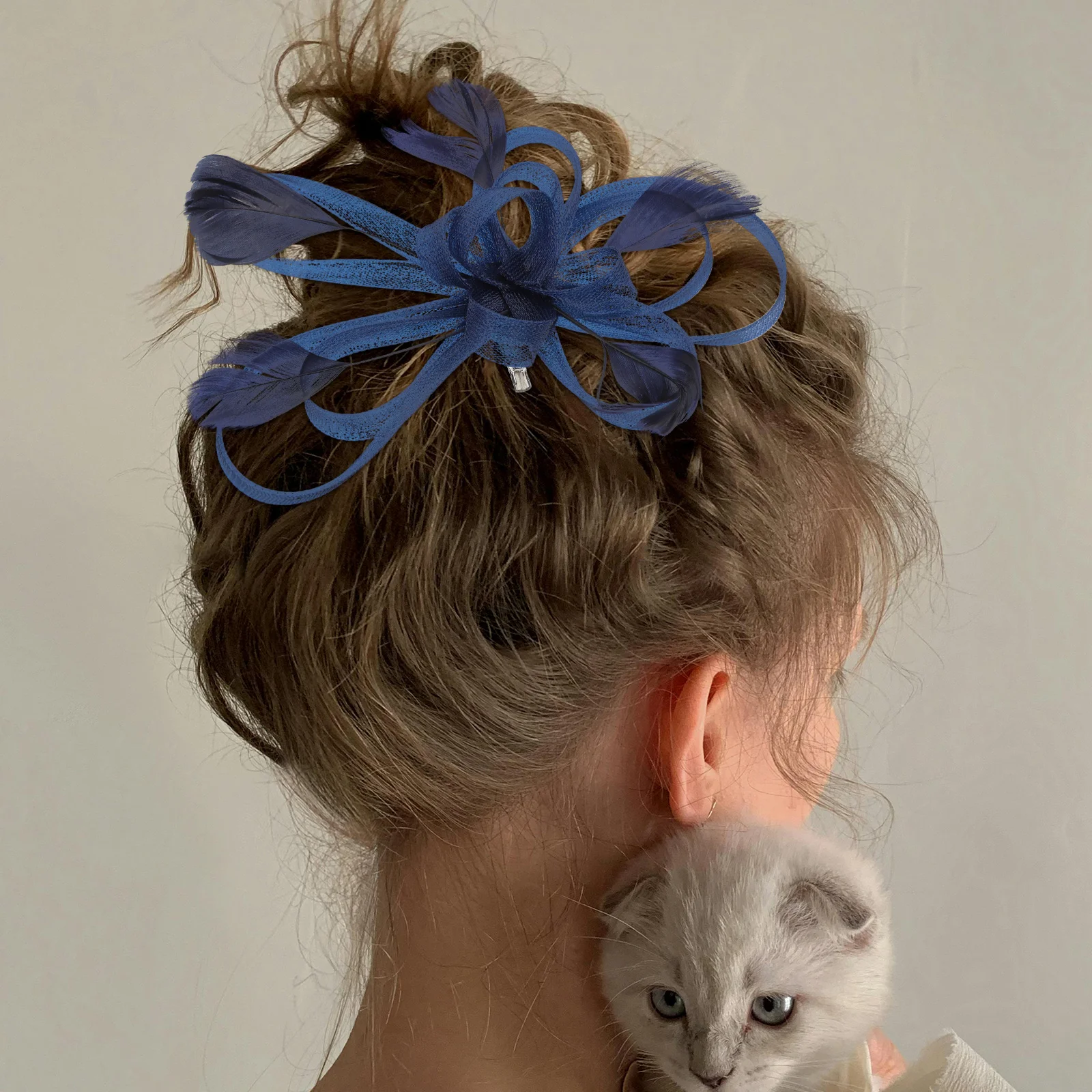 

Hair Clip Bridal Fascinator Wedding Accessory Elegant Pins for Women Party Banquet Hairstyle Mesh Design