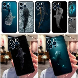 Ocean Whale Shark Animal Phone Case For iPhone 16 15 11 12 13 14 Pro Max Mini X XS Max XR Plus Full Cover