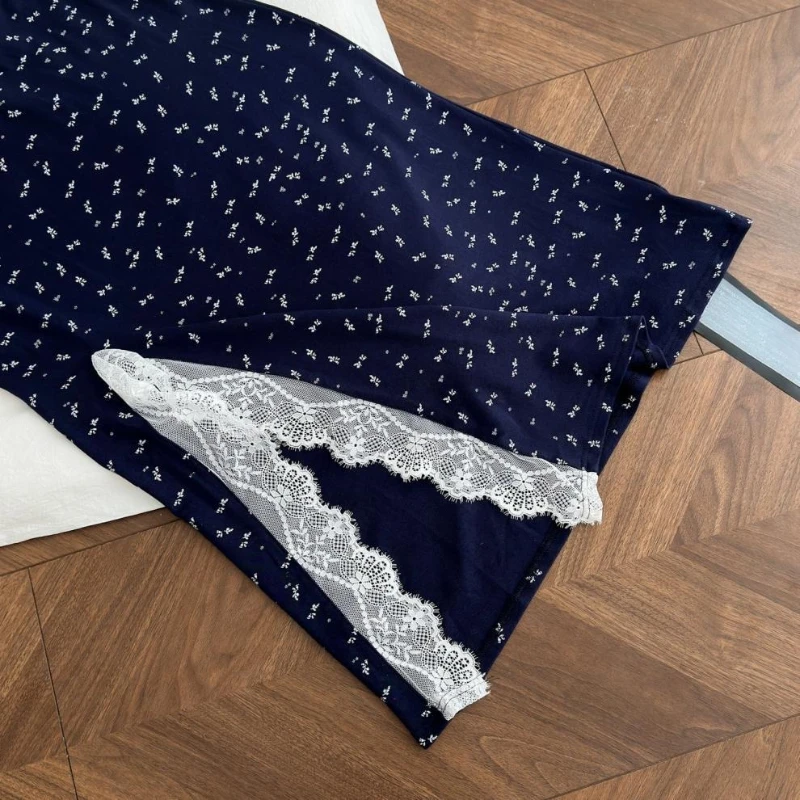 Floral Neck Dress Women's 2025 Summer New Holiday  Waist A Word Small Long Dress Beautiful Temperament Elegant Leisure Socialite