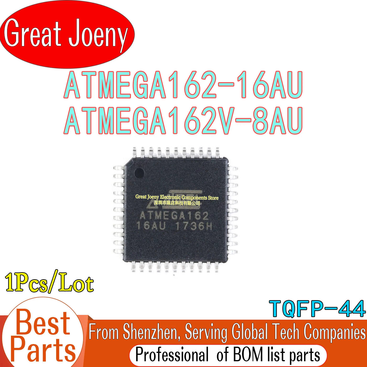 ATMEGA162 ATMEGA162V ATMEGA162-16AU ATMEGA162V-8AU IC MCU Chipset TQFP-44