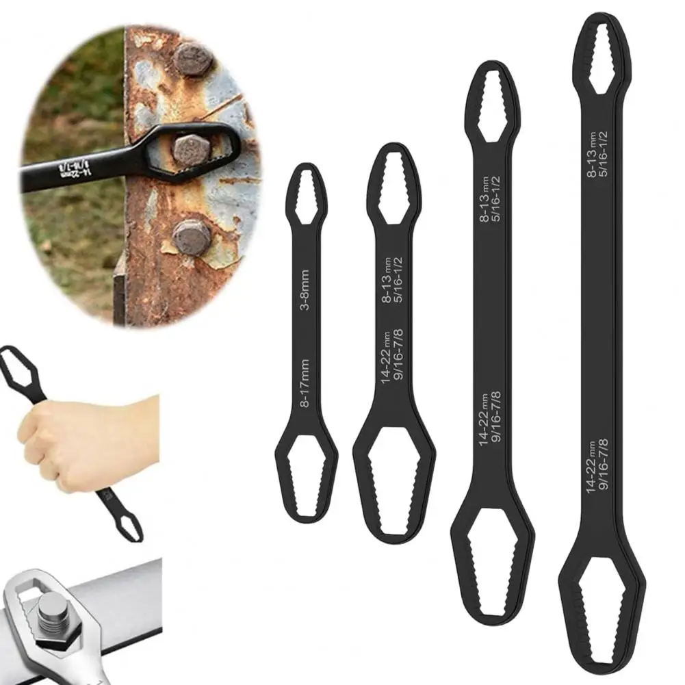 

4Pcs/Set Universal Wrench Double-Head Anti-rust Professional Adjustable Size Multi-Function Ratchet Wrench Car Repair Kit