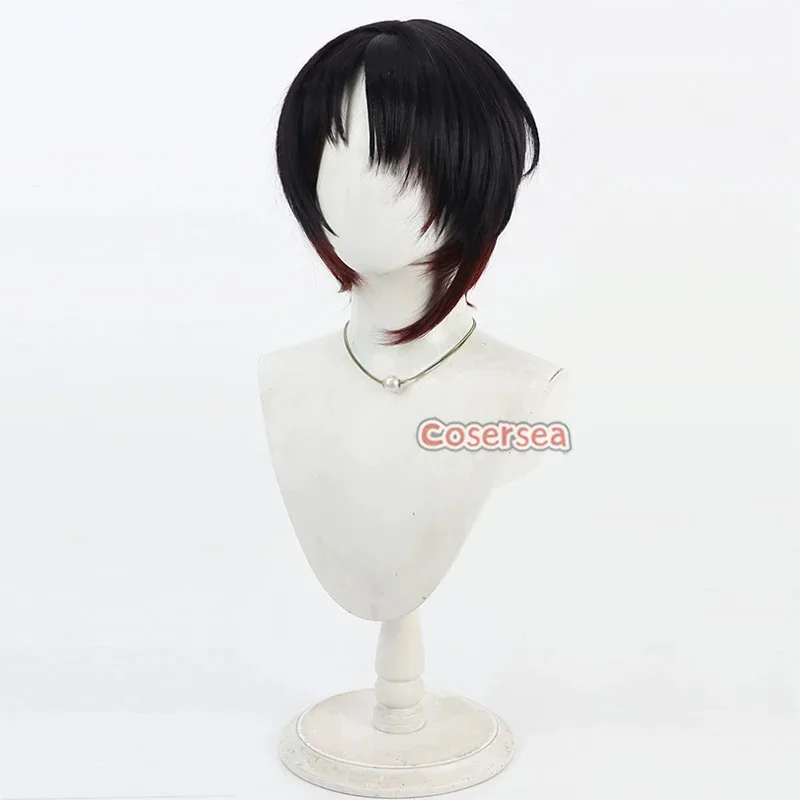 2025 11 Cosersea تأثيري الباروكات الظاهري YouTuber Kisaragi Ren 30 سنتيمتر الأسود مختلط النبيذ الأحمر شعر مستعار الاصطناعية الشعر الحرارة Resis