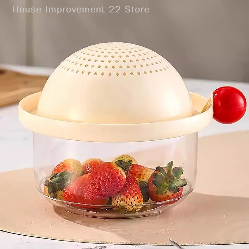 Cesta de drenaje de alimentos, cesta de lavado de frutas y verduras de doble capa, escurridor de cocina para el hogar, accesorios