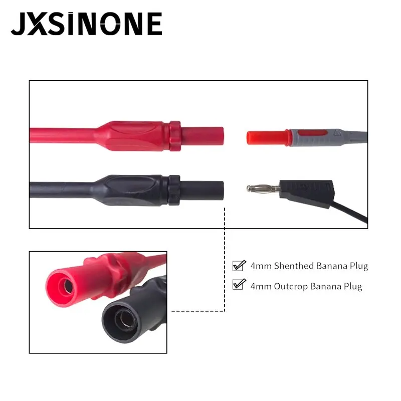 JXSINONE Heavy Duty Puncture Probe Wire-Piercing Test Clips Automotive Test Lead Kit Auto Car Repairing 2PCS Multimeter Tool