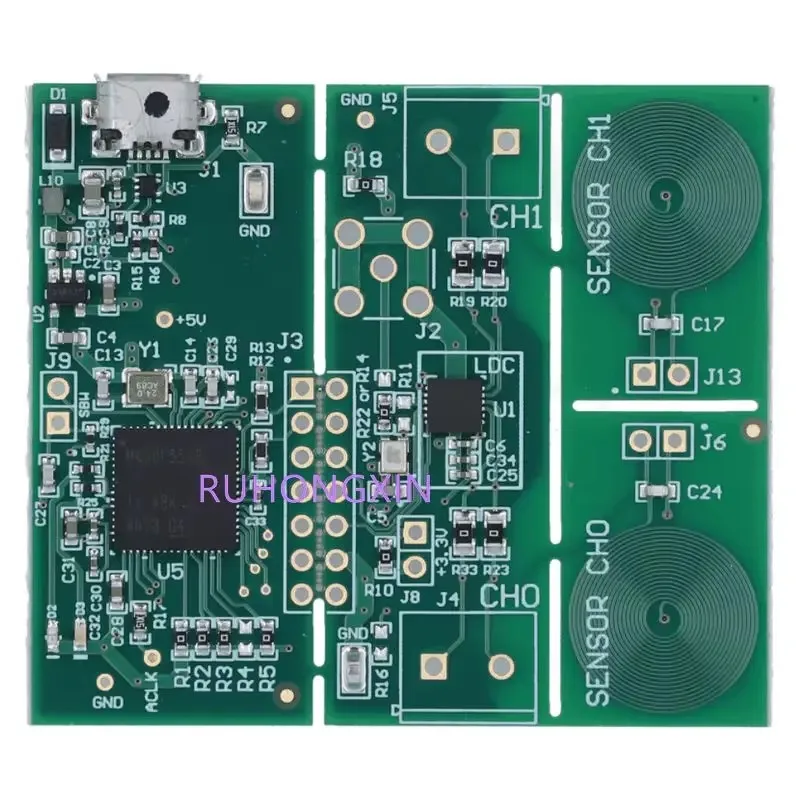 LDC1612EVM Two channel PCB Induction Sensor Coil LDC1612 Evaluation Module MSP430