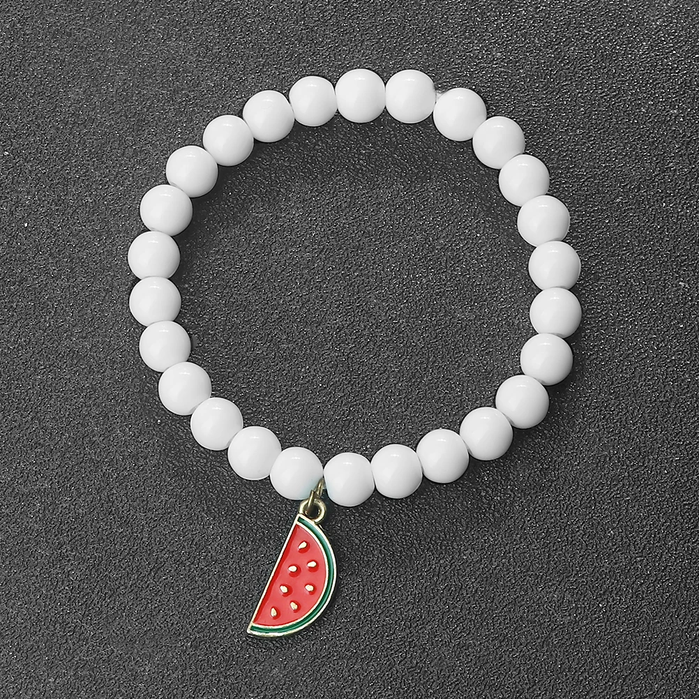 Summer Watermelon Charm Distance Elastic Bracelets Fruit Pendant Creative Handmade Bangles For Women Men Stylish Jewelrys Gifts