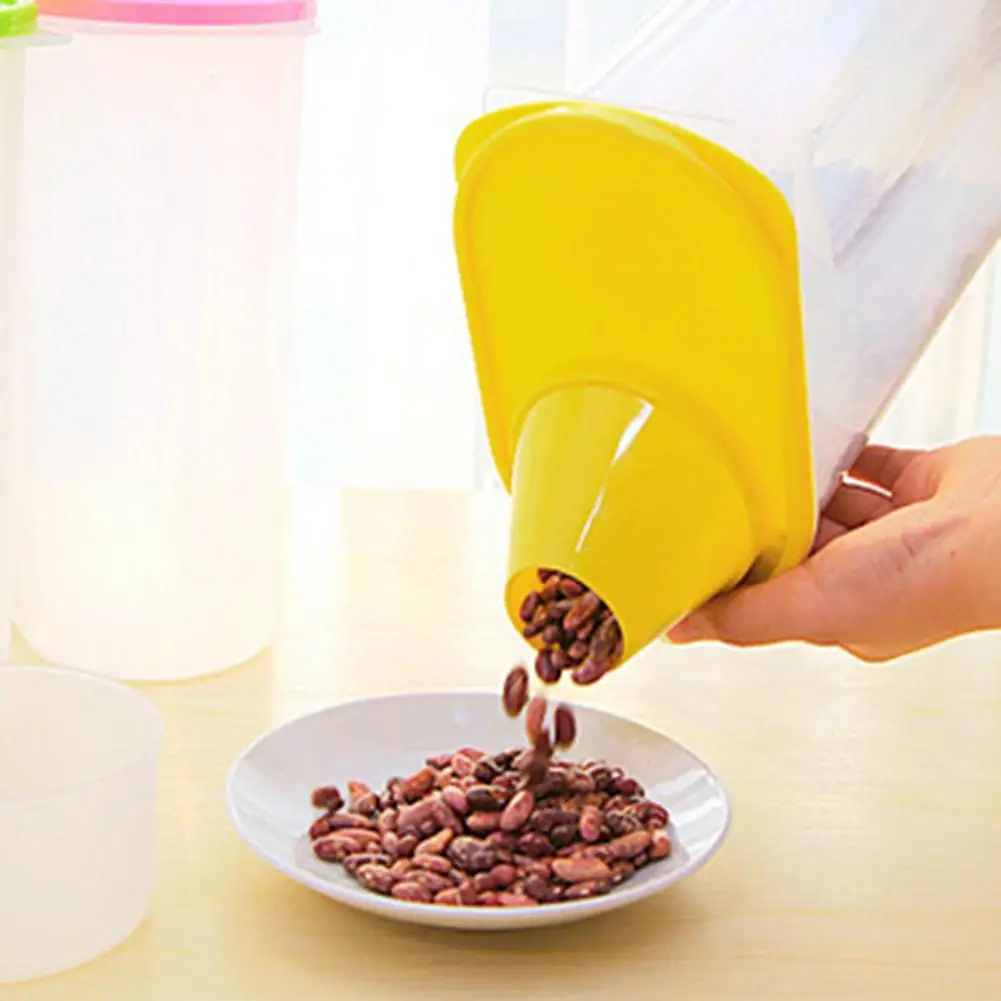 1Pc 1.9/2.5L Plastic Kitchen Rice Cereal Bean Dry Food Storage Dispenser Container Lid Sealed Box Storage Bottles Jar Practical