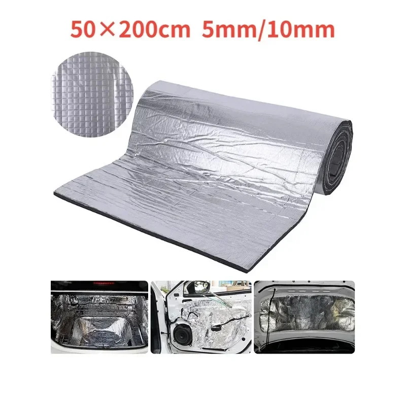 Fireproof Heat and Sound Insulation Mat 200x50cm Acoustic Thermal Mat Soundproof Wall Panels Noise Insulation for Car Deadening