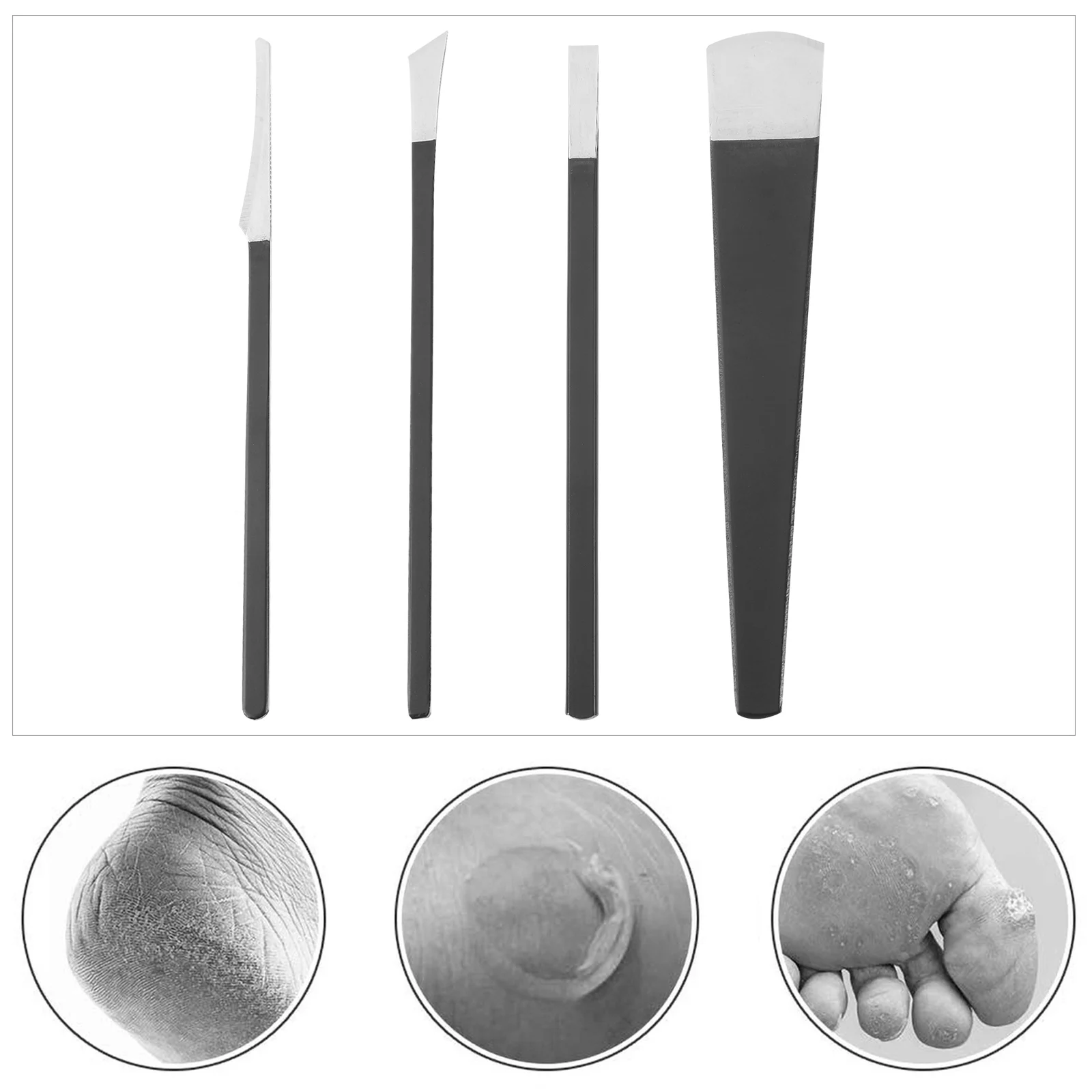 

4pcs Pedicure Set High Manganese Steel Foot Grinding Tool Callus Remover Dead Skin Care Portable Lightweight Durable Practical