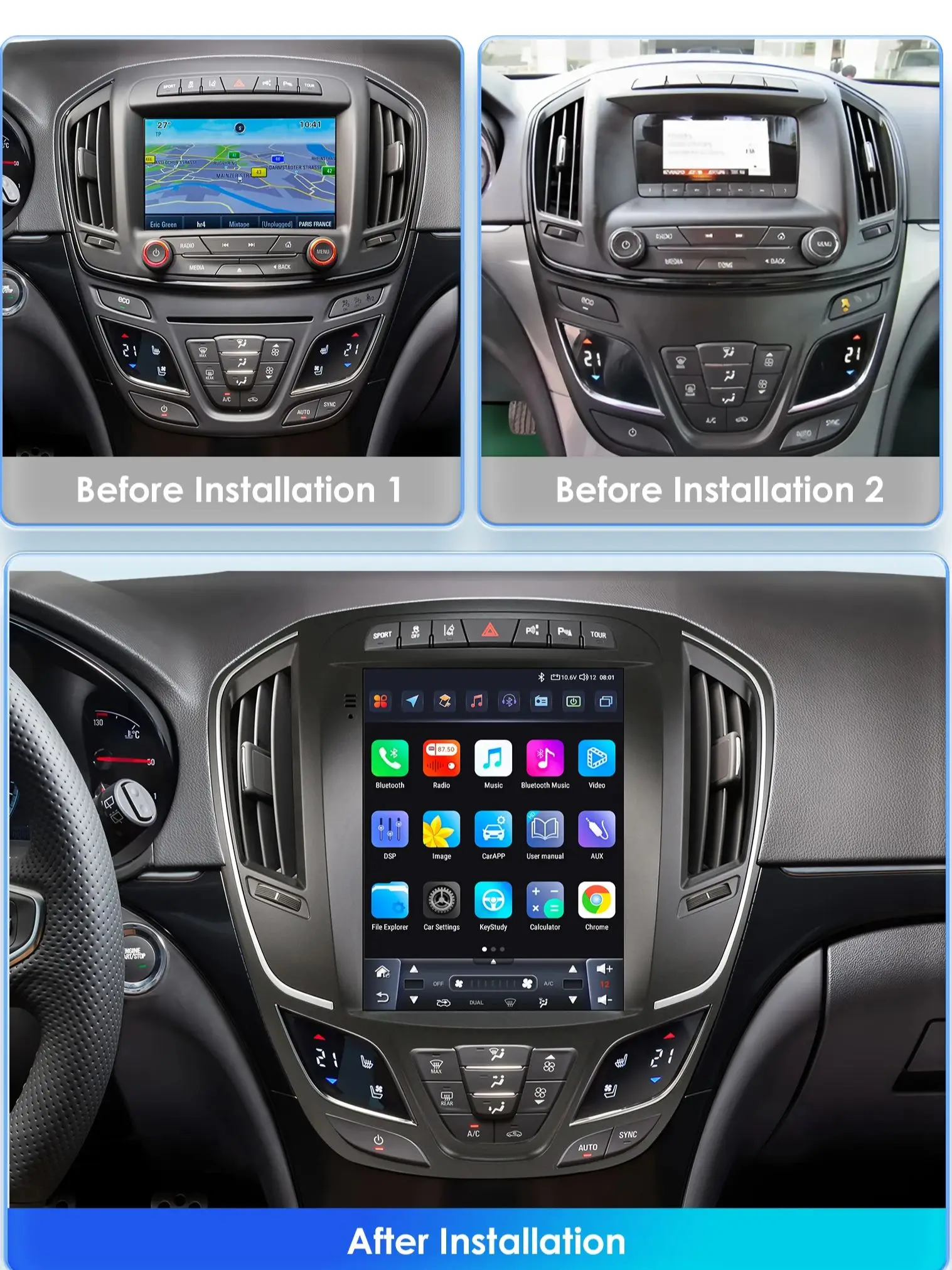 Hizpo 9,7 "Carplay Android 13 Autoradio Für Opel Insignia Buick Regal 2014-2018 für Tesla Stil Vertikale Bildschirm GPS 4G BT 7862