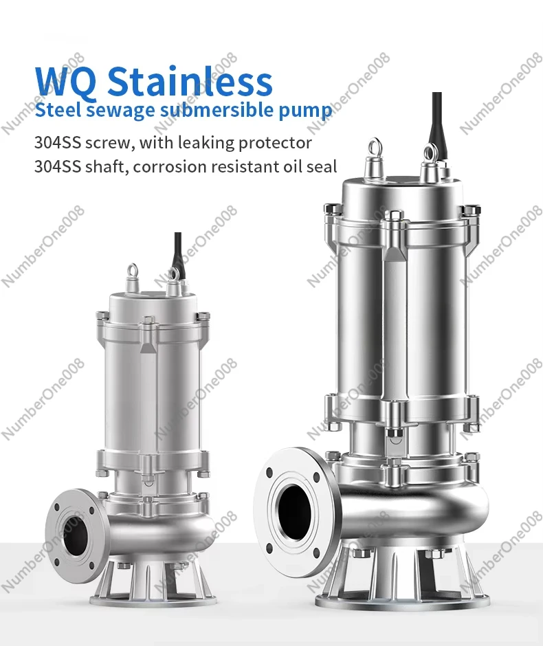 SS304 Stainless Steel Impeller Submersible Sewage Pump for Industrial Sewage Treatment