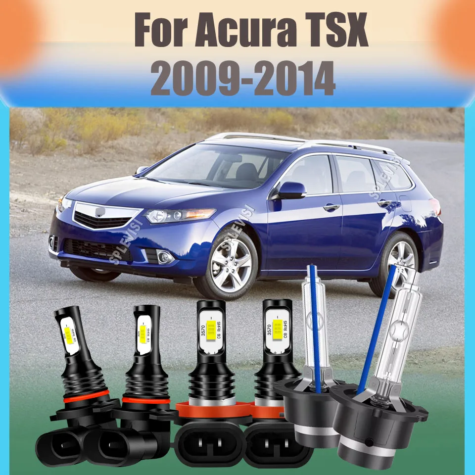 

12v 6000K White Car Light LED Headlight Foglamp 9005 D2S H11 H8 H9 no wiring hassles For Acura TSX 2009 2010 2011 2012 2013 2014