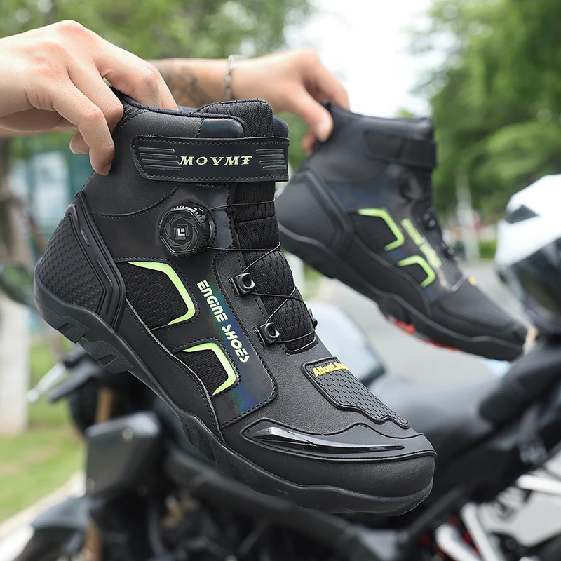 Lexsan Motorcycle Boots Men Leather Motos Breathable Anti Slip Wear-resistant Riders Boots Motorbike Racing Ankle Length Shoes view 2