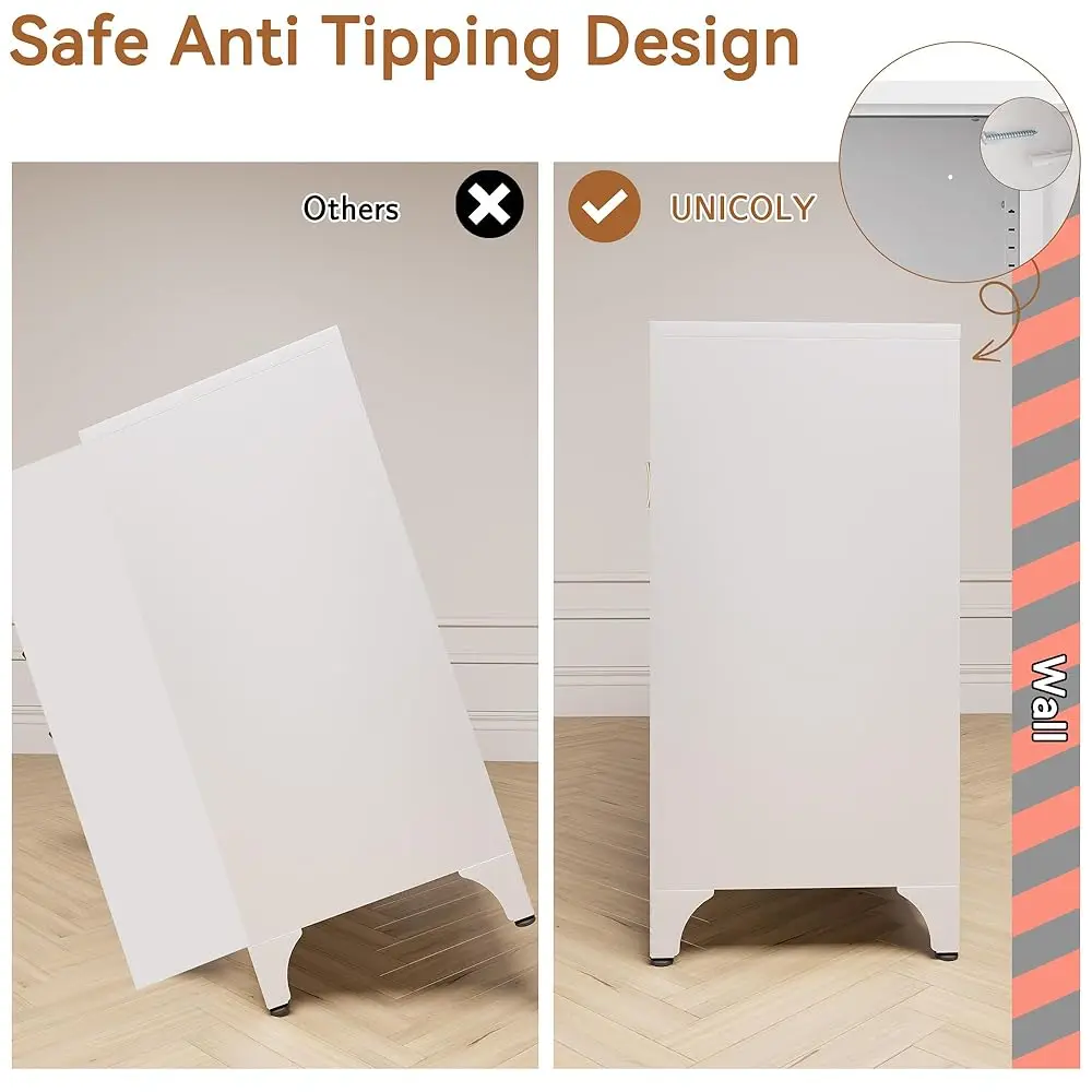 Buffet Cabinet With Storage, 33"" H Side Board Storage Cabinet With Doors And Shelves, Metal Sideboard Cabinets For Dining