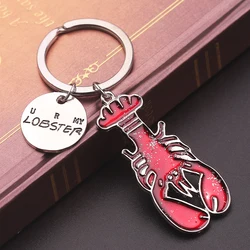 Cute TV show Key Ring Friends You're My Lobster Keychain Red Lobster Pendant Key Chain Women Men Car Keyring Best friend Gift