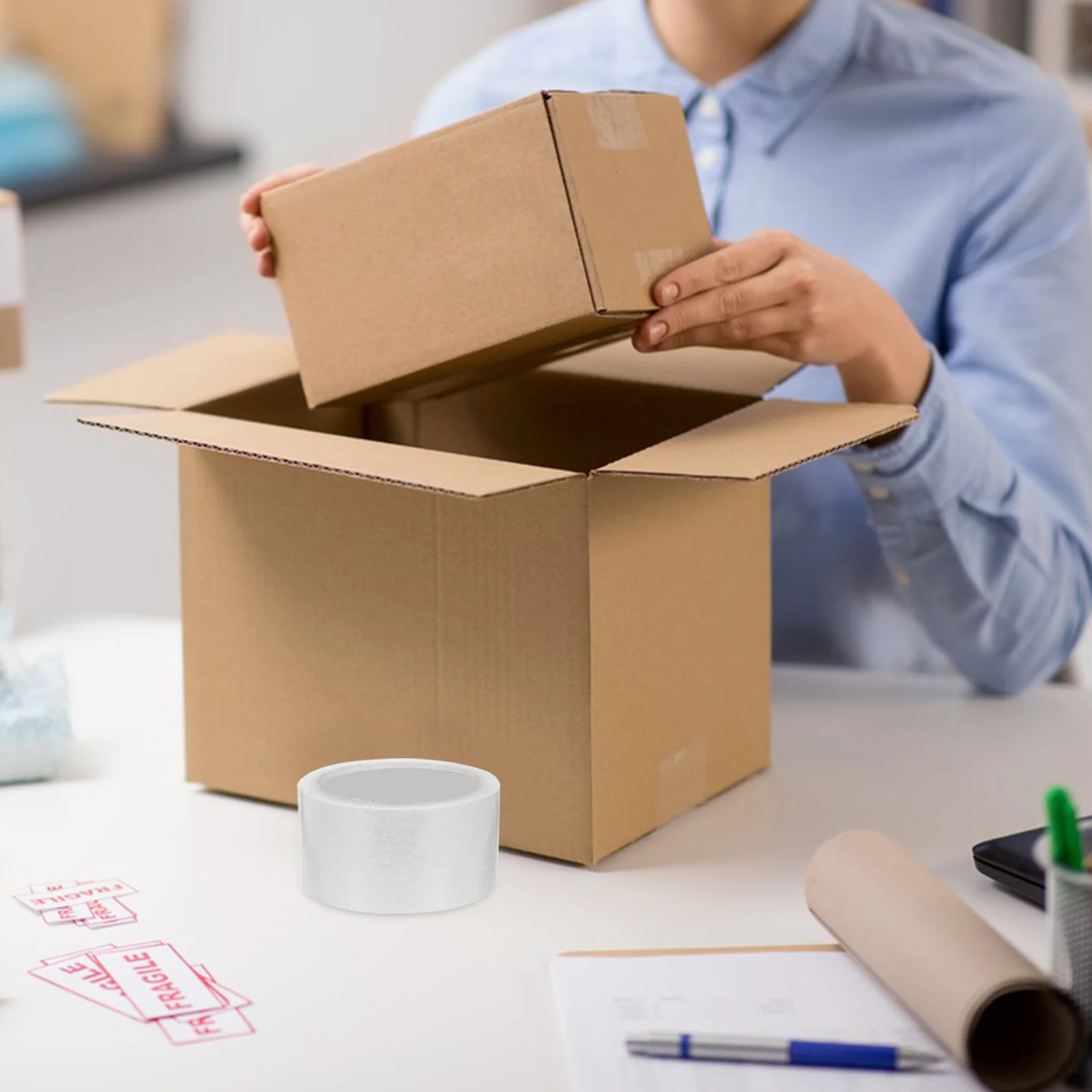 

4pcs 4 Rolls Clear Bopp Sealing Heavy Duty Packing For Moving Boxes Carton Sealing Tape Waterproof Adhesive Tape Roll Packaging