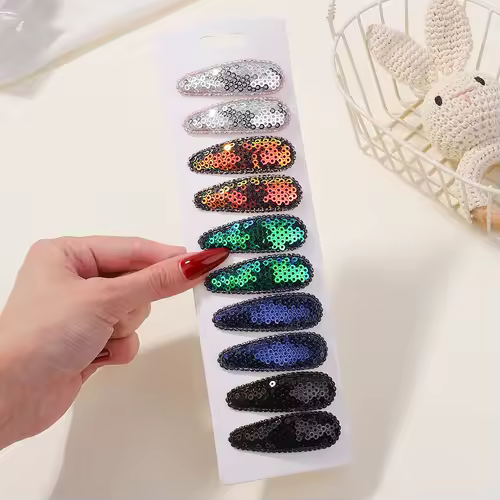 10Pcs/Lot Fresh Print Cotton Alloy Hair Clips for Kids Fabric Plaid BB Hairpins Girl Hairgripe Headwear Baby Hair Accessories - Image 20