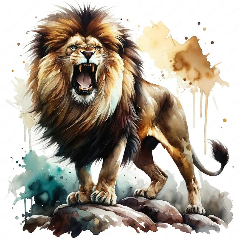 

T2101#Enraged Lion Self-Adhesive Wall Sticker, Durable Material, Perfect for Home Wall Decor, Aesthetic Room Decoration