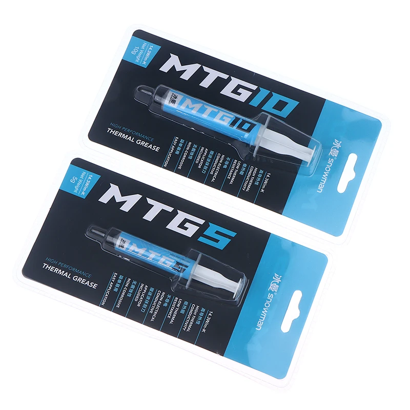 1 قطعة 5 جرام/10 جرام حقنة MTG5/MTG10 معجون الشحوم الحراري موصل 14.3 واط/mk لشحوم الكمبيوتر المكتبي المحمول بطاقة الرسومات رقاقة