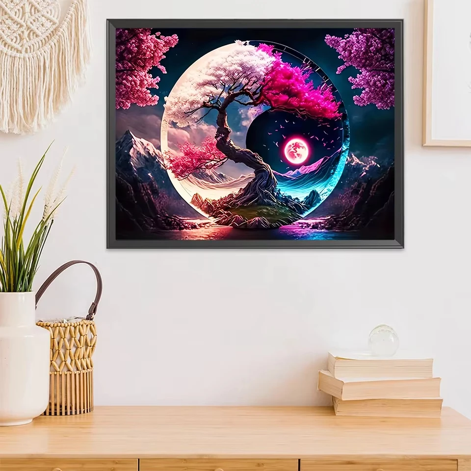 

MINISO DIY картина маслом по номерам Тай Чи Дерево Настенный декор Подарки Рамки