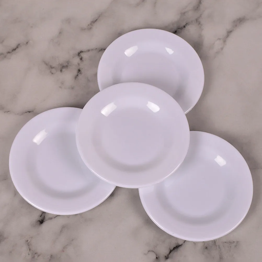 

20Pcs Simulated White Plates Miniature Tableware Set Mini House Tray Kitchen Scene Props Tiny House Adornments Decorative Small