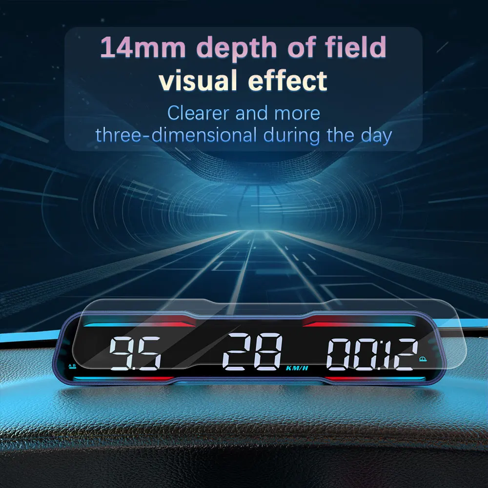 NOYAFA G19 GPS HUD Head Up Display Speedometer Car Speed Gauge KMH MPH Overspeed Alarm Driving Angle Time Fatigue Driving Alarm