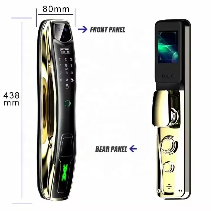 Tuya-Fingerprint Recognition Smart Door Lock, Automatic Face Door Lock, Camera Capture Function, WiFi, Cat Eye