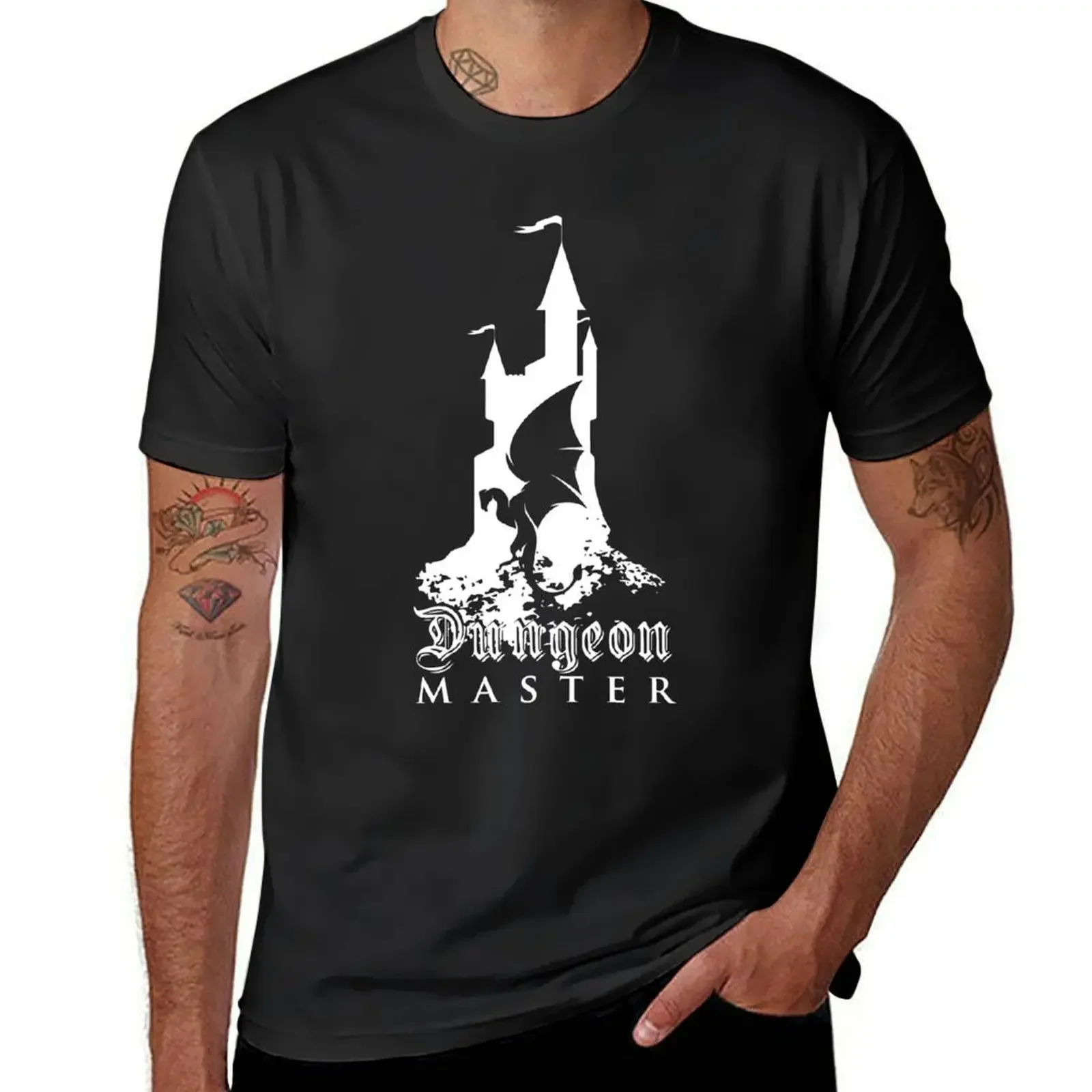 Dungeon Master Dragon Castle Print T-Shirt plus size tops graphics mens shirts graphic tee