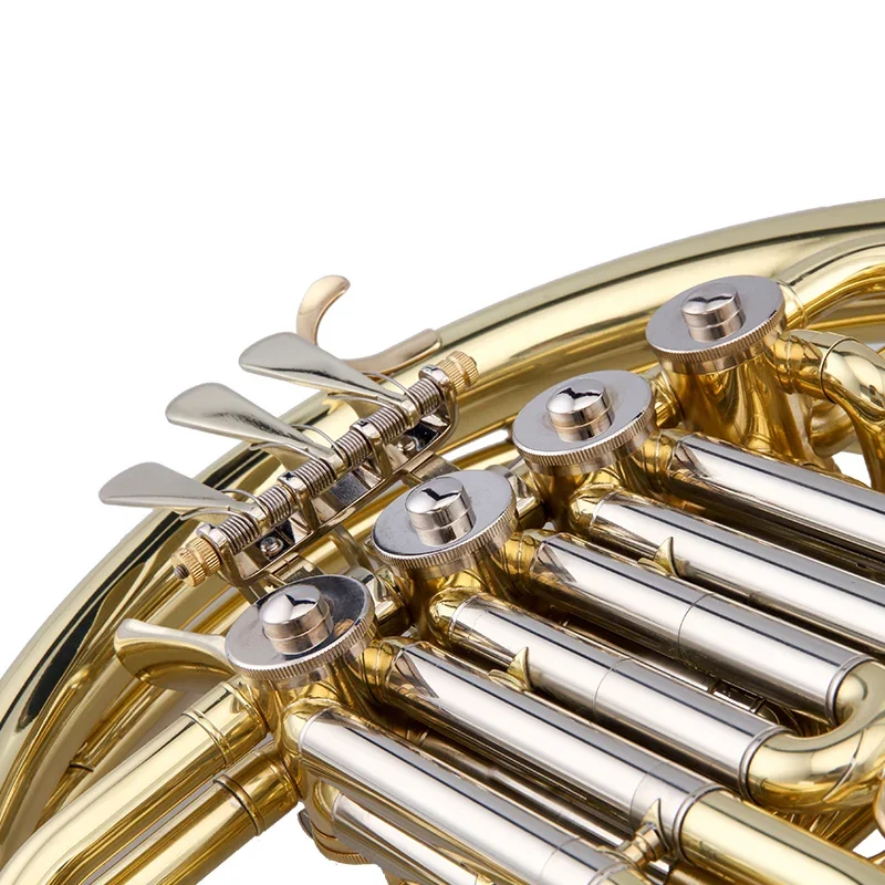 Professional brass bell double horn with four rotary valve