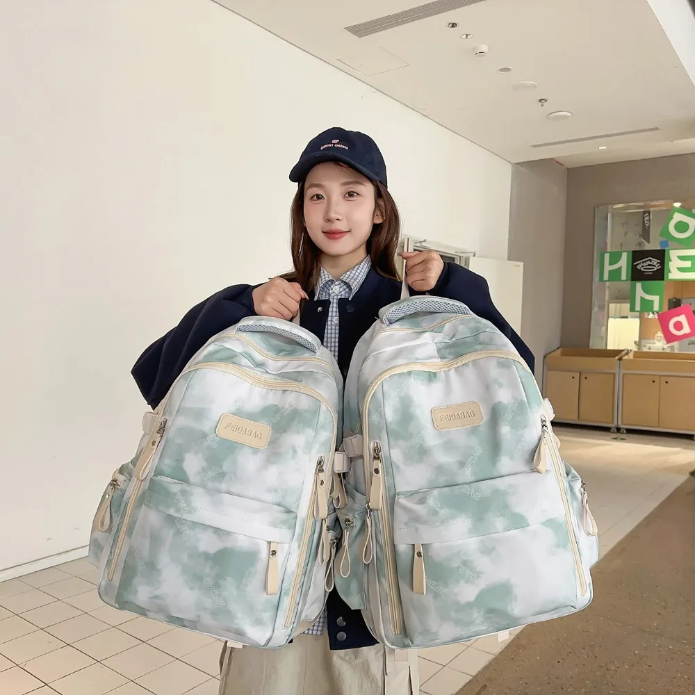 

College Student Schoolbag Female Junior Large Capacity Student Men's College Style New Backpack Is Multifunctional and Simple