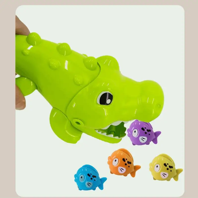 Crocodile Family Bathtub Toy Crocodile Bath Water Toy Reusable Toddler Fishing Game Bathtub Toys For Children Girls Birthday