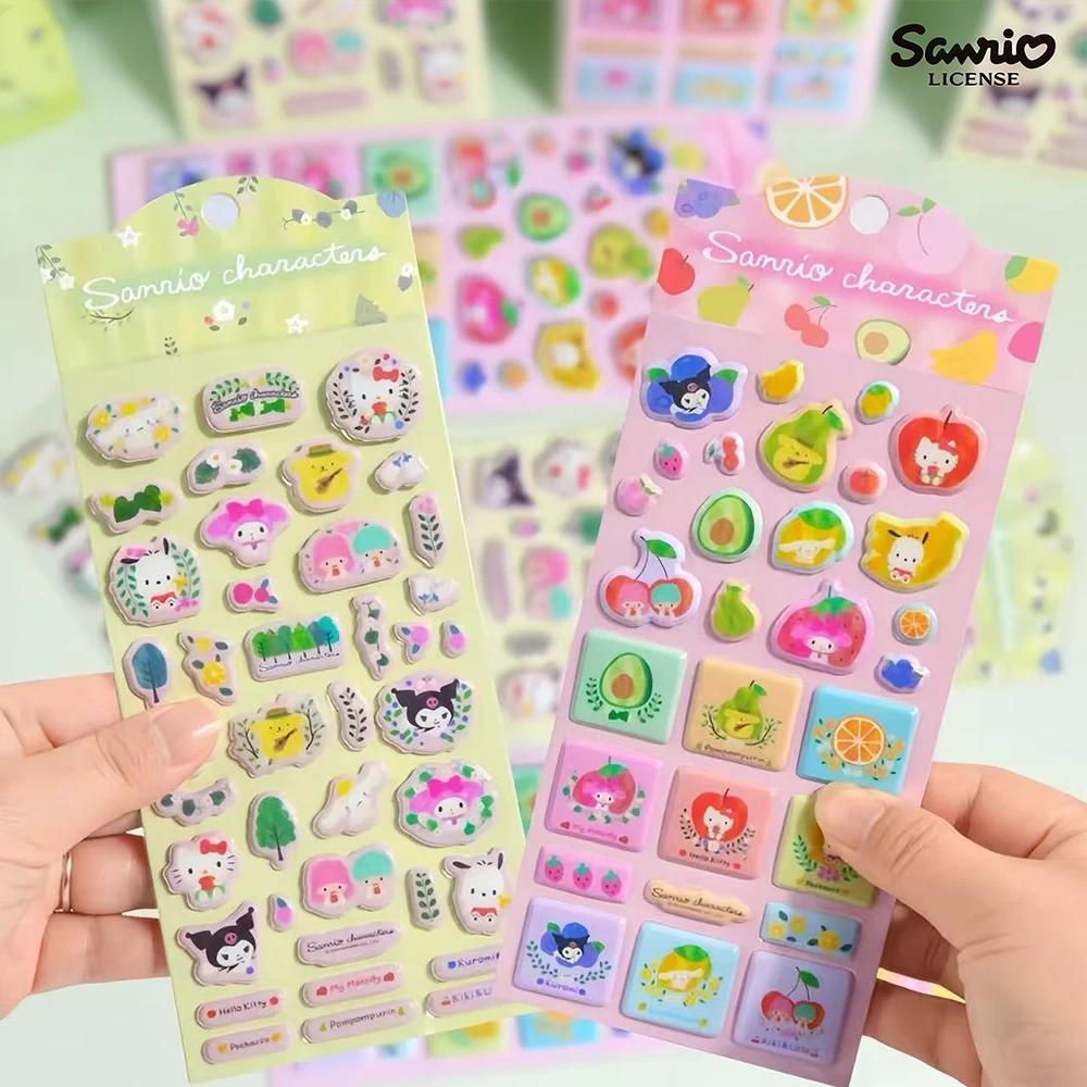 

Genuine Sanrio Hello Kitty Stickers Kawaii 3D Bubble Scrapbook Decor Toys Material For Phone Water Mug Guitar Decal Girls Gifts