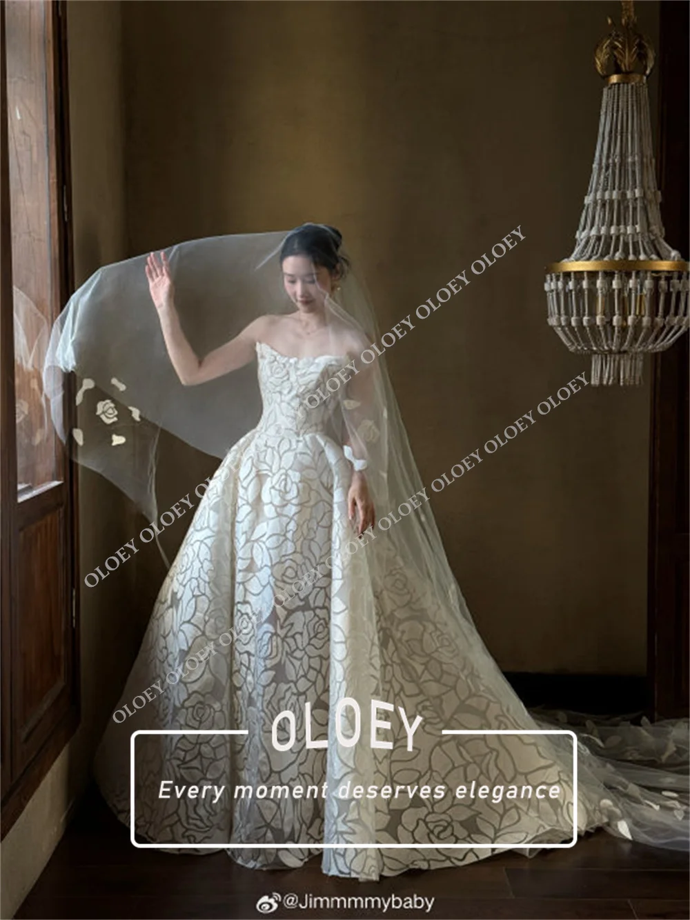OLOEY Luxury Classic Ivory Floral Lace Wedding Dress Sweetheart Neck A Line Bridal Gown Robe De Mariage 2027 Customized