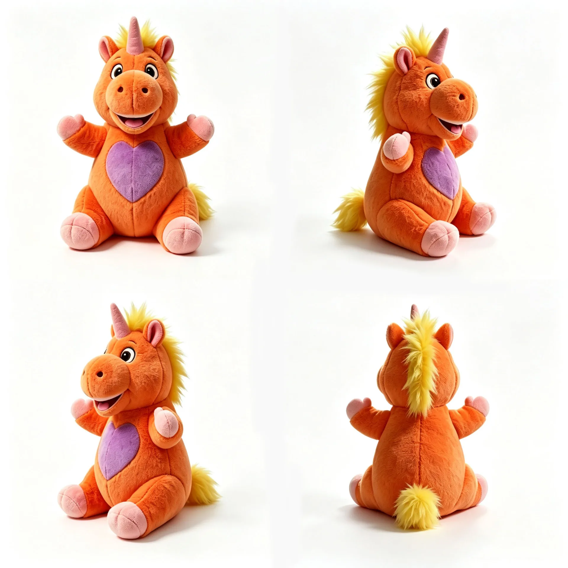 Buddy The Unicorn Plush Toy Anime Orange Unicorn Stuffed Doll Soft Plushie Home Decoration Collectible Plush Gift for Anime Fans
