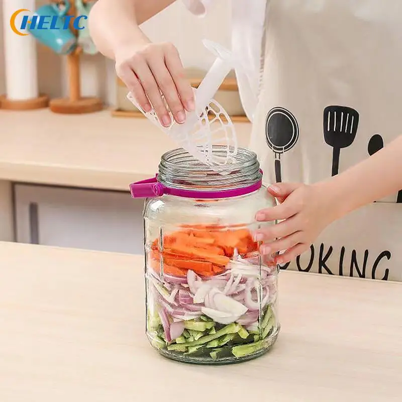 15/19cm Pickle Jar Press Plastic Holder For Compaction In Kimchi Jar Pickle Jar Tool Korean Home Making Kimchi Kitchen Gadgets