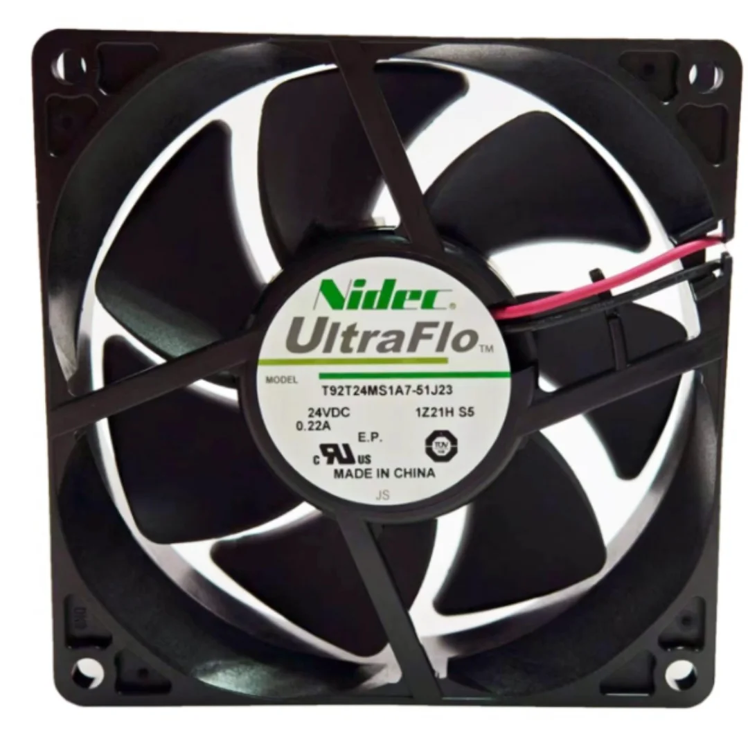 

Nidec T92T24MS1A7-51J23 DC 24V 0.22A 92x92x25mm 2-Wire Server Cooling Fan