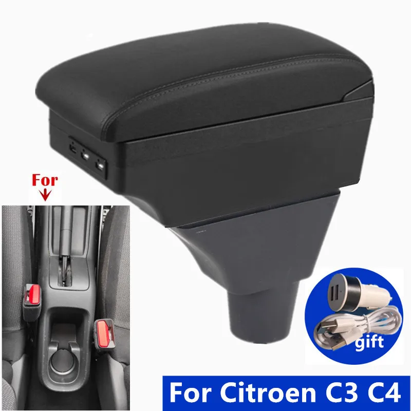 For Citroen C3 C4 Armrest Box For Citroen C3 C4 Car Armrest Storage box Interior Dedicated Retrofit parts Car Accessories