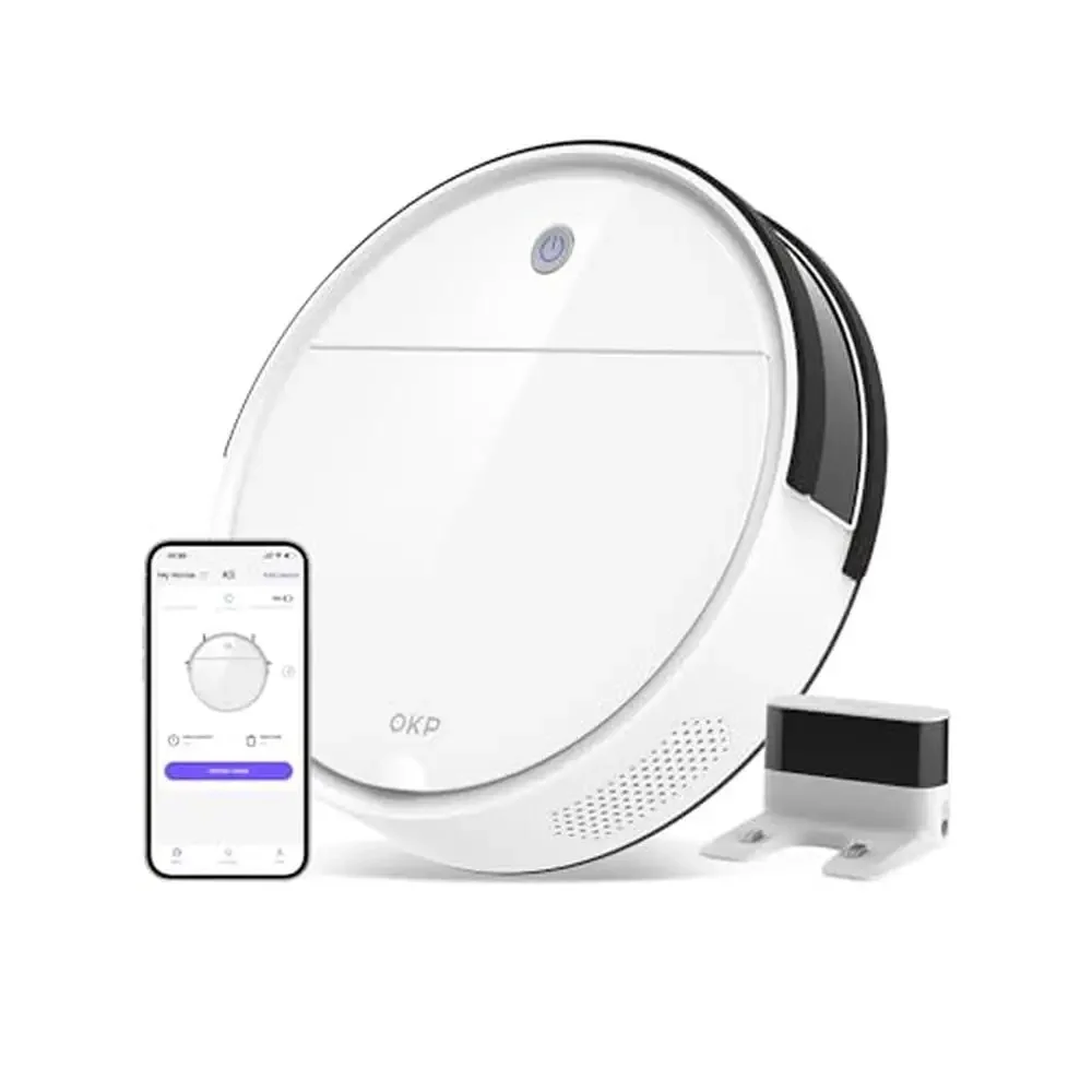 Smart Robot Vacuum Powerful Suction Cleaning Low Noise App Control Self-Charging Auto Clean（ K-505485）