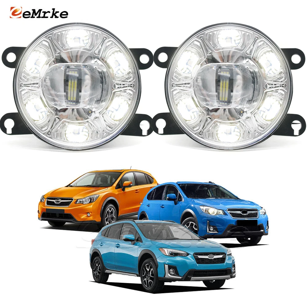 أضواء LED مكافحة الضباب لسوبارو XV Crosstrek 2012-2020 مصباح الضباب مع عدسة واضحة PTF + DRL النهار تشغيل ضوء اكسسوارات السيارات