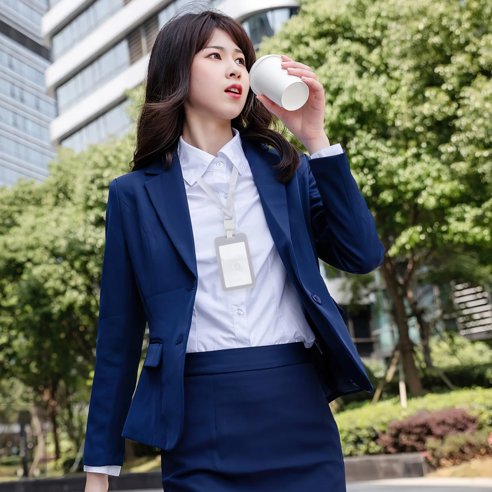 

5Pcs Vertical Clear Id Badge Holders with Lanyard for Employee Students Professionals Protection Versatile