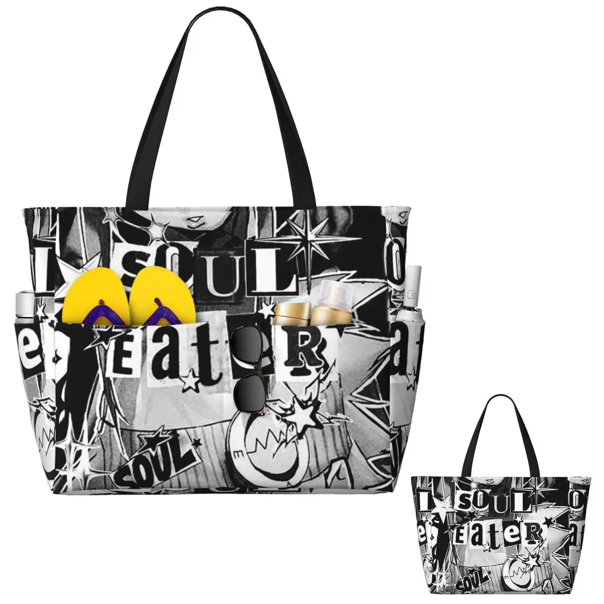 Soul Eater Japanese Anime Beach Tote Bag Sport Gym Yoga Duffle Large Tote Bag Women Travel Bag Fitness bag
