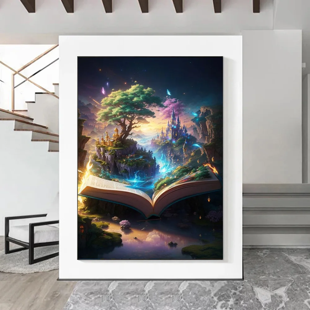 Fantastic World Landscape Poster Prints For Living Room Home Decor Magic Book Dreamland Fairyland Canvas Painting Wall Art Gift