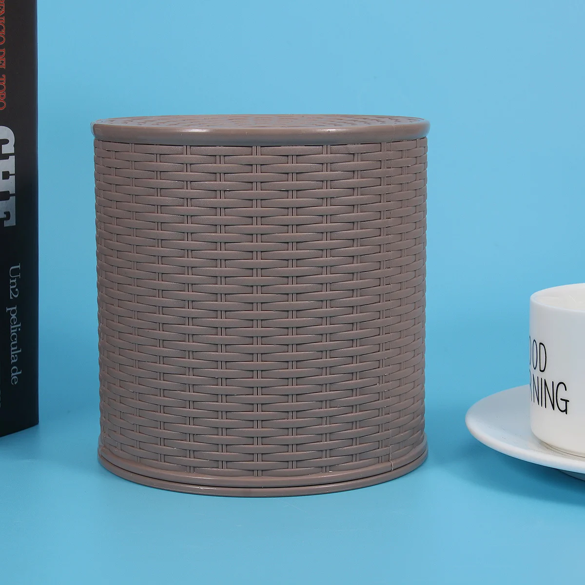 

Woven Box Holder Round Beige Napkin Container For Car Office Bedroom Bathroom Decor Creative Storage Solution Tissue