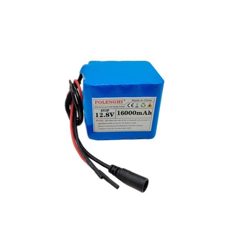 POLENGHI-Batterie 18650 4S3P, 12.8V, 16Ah, BMS, adaptée aux bateaux électriques, alimentation sans interruption 12V, chargeur 16.8V