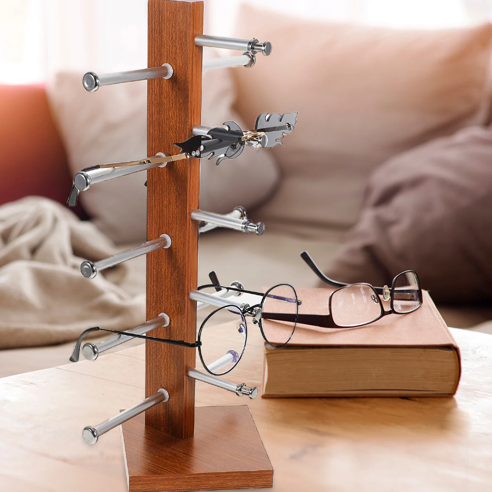 

Multi-Tier Glasses Display Stand for Home and Store Use Premium Sunglasses Holder Rack Organizes Eyeglasses Ski Goggles Desktop