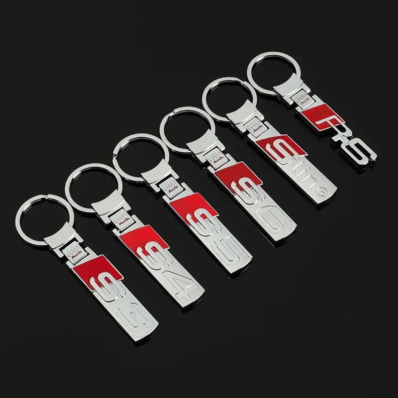 Alloy Car Keyring Holder Keychain Pendant For Audi Sline S3 S4 S5 S6 RS4 RS5 RS3 RS7 RS8 TT A3 A4 A5 A6 A7 A8 Q5 Q7 Accessories