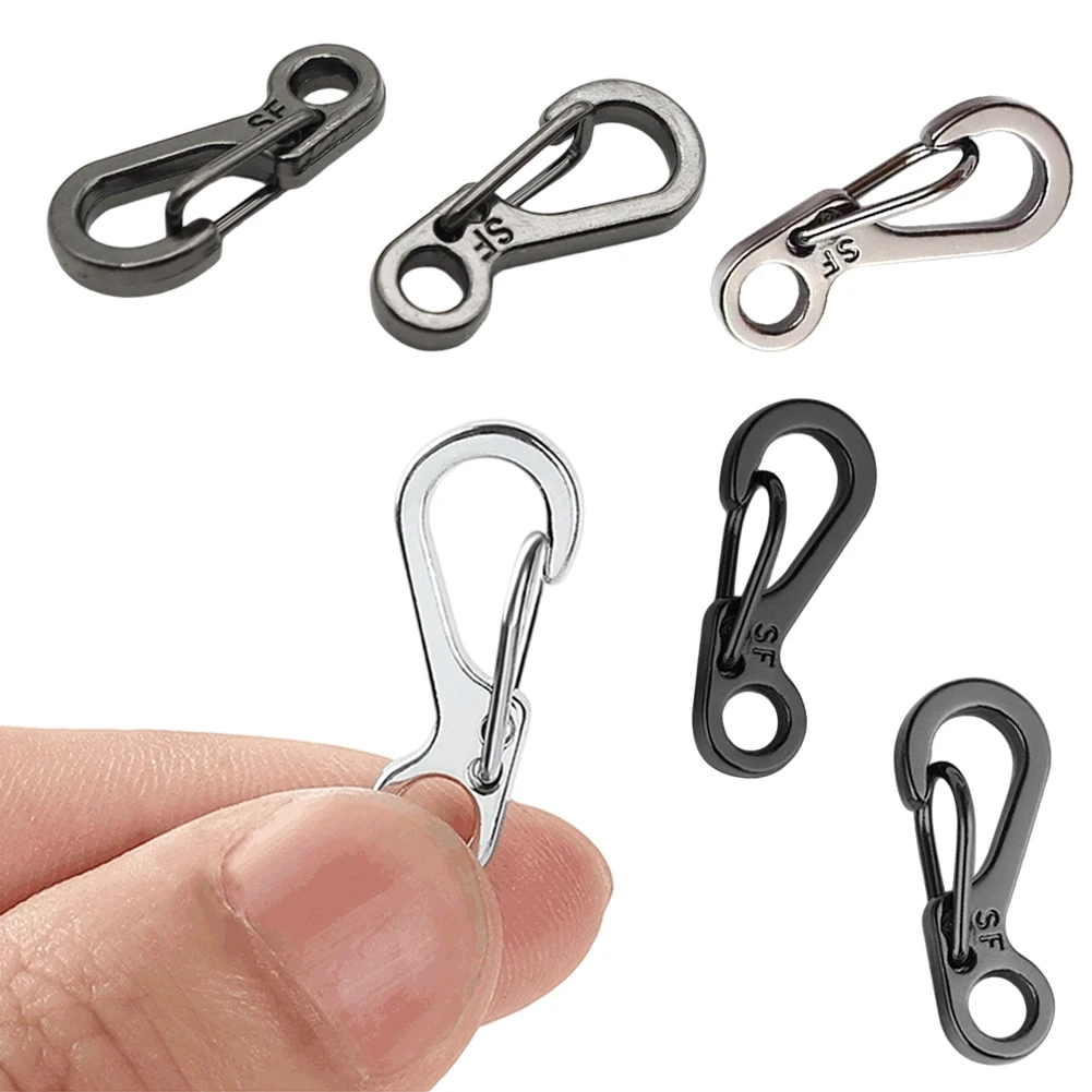 10pc Mini Carabiner Clip Metal Spring Snap Hooks Paracord Lanyard Hanging Clips for Keychain Backpack Bottle Outdoor Accessories
