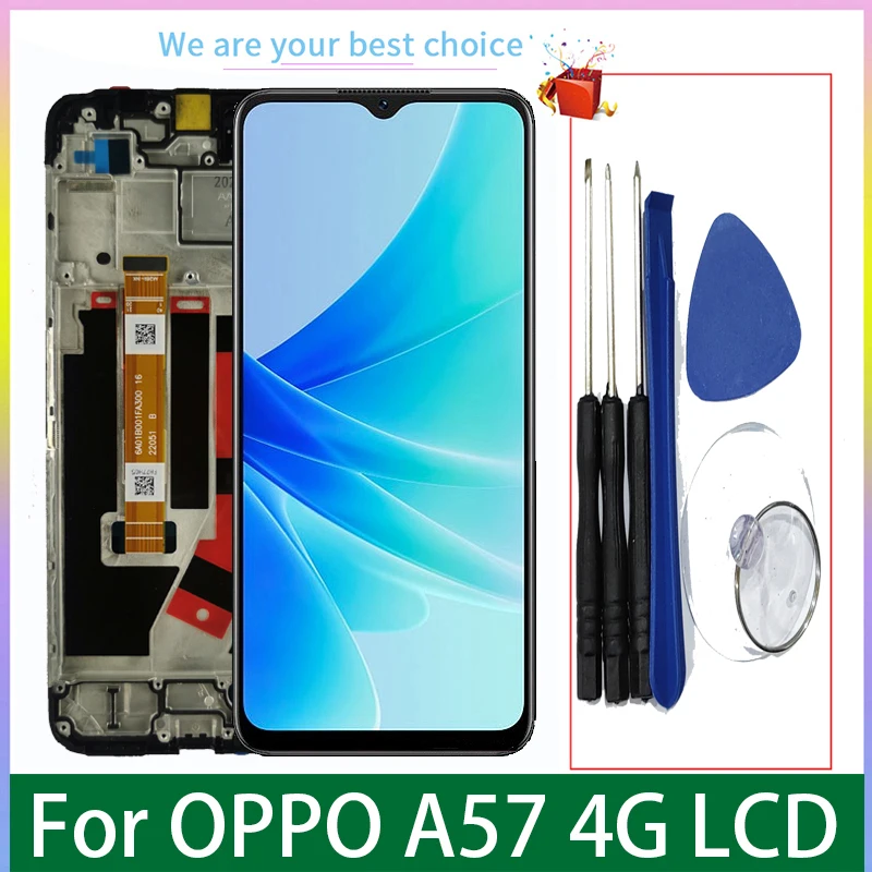 Écran LCD avec cadre pour OPPO A57 4G, modèles d\'écran tactile, pièces de rechange de Hébergements eur de panneau, original, 6.56 pouces, CPH2387