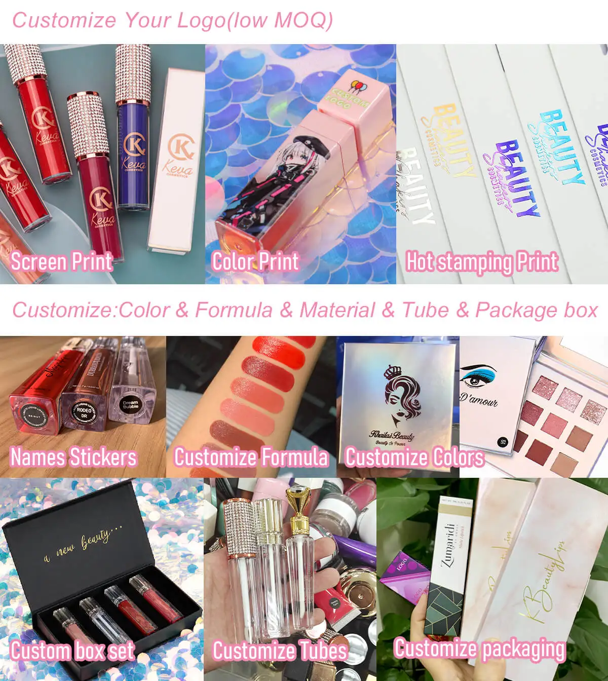 Wholesale Lip Gloss Custom Logo Private Label No Brand Custom Lipgloss Tube No Logo Lipstick Vendor