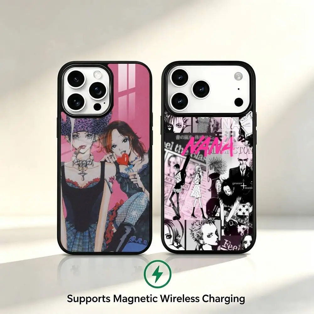 Popular Anime NANA Phone Case For iPhone17,16,15,14,13,12,11 Plus,Pro Compatible with magnetic wireless charging